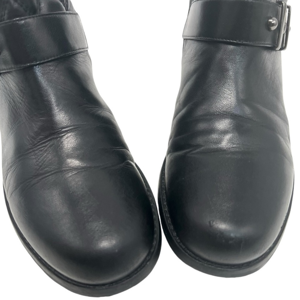 Stuart Weitzman Black Leather Quilted Biker Motorcycle Booties Women’s 8.5 - Picture 5 of 16